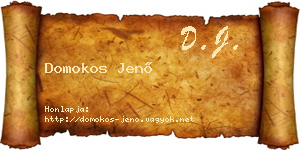 Domokos Jenő névjegykártya