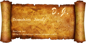 Domokos Jenő névjegykártya